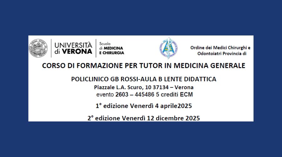 Clicca per accedere all'articolo Corso tutor MMG : 04 Aprile e 12 Dicembre  2025